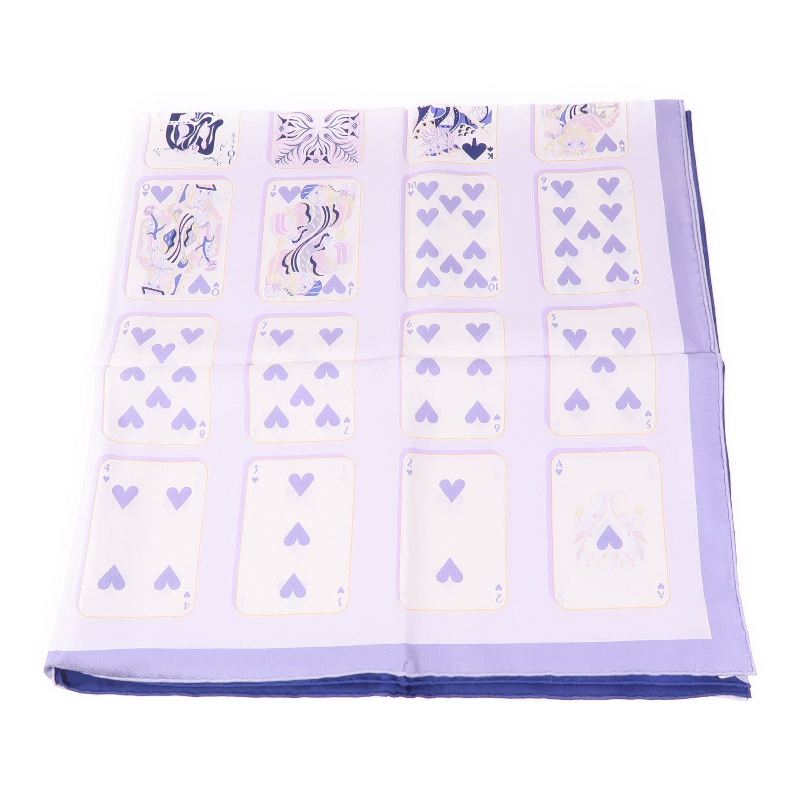 HERMES Scarf Scarves 003169S Silk Purple Blue White