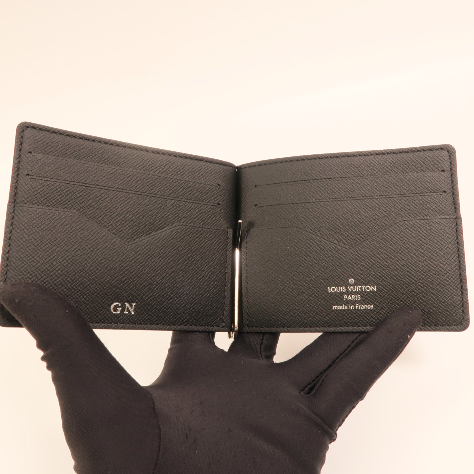 LOUIS VUITTON Taiga Portefeuille Pince Money Clip銀扣卡片套