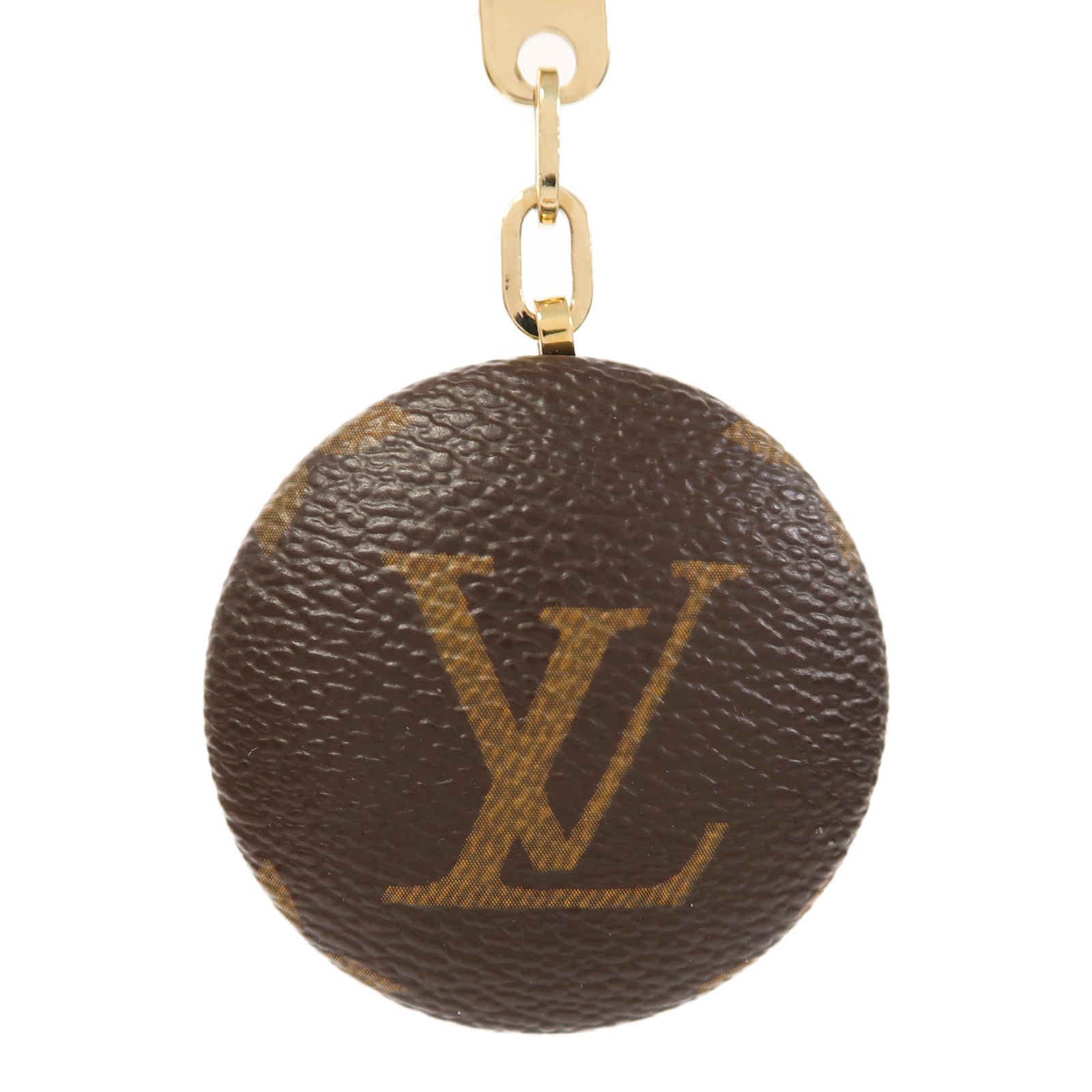 LOUIS VUITTON Monogram Astropill金扣鎖匙扣啡色