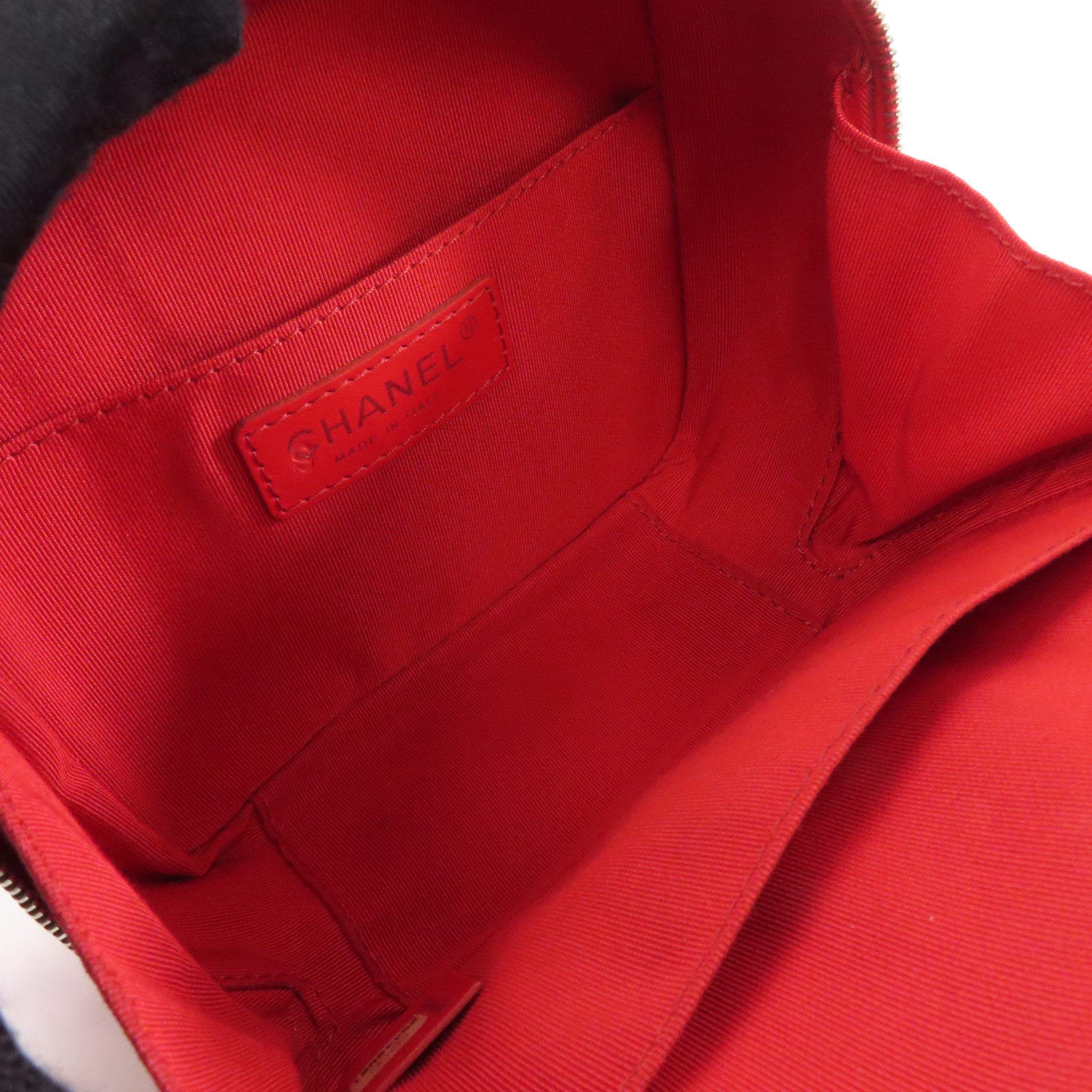 CHANEL 【激減優惠】菱格牛皮皮革Chains Shoulder銀扣鏈帶肩背袋紅色