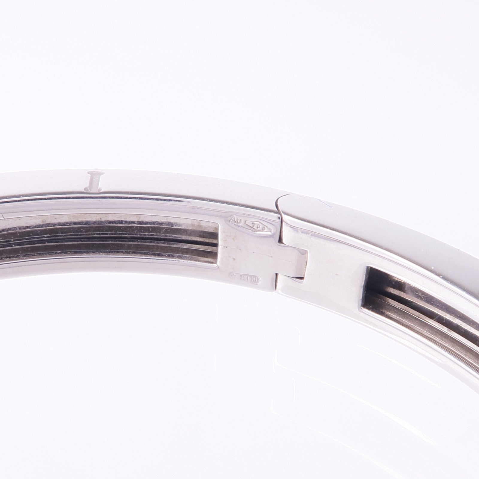 BVLGARI Interlocking Circles Cuff Bracelet Metal Leather Black