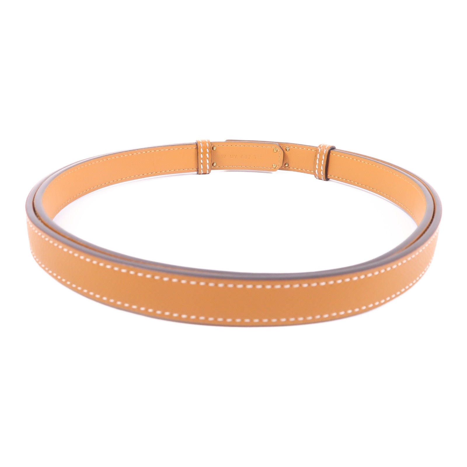 HERMES Epsom皮革Kelly 18 Belt皮帶37 Gold