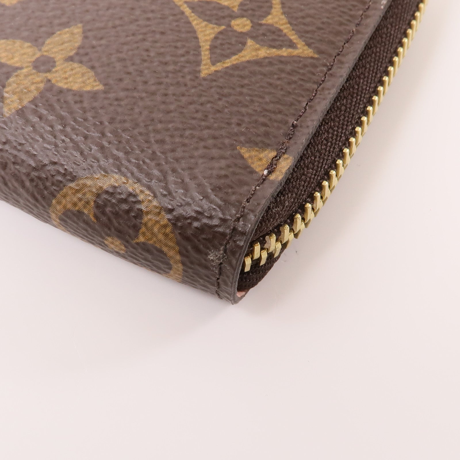LOUIS VUITTON Monogram Clemence金扣長錢包棕色