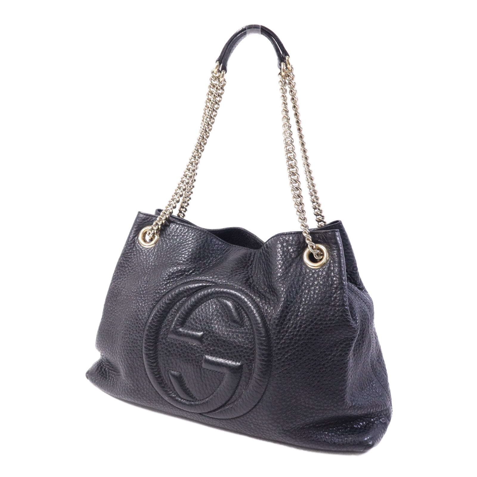 GUCCI 牛皮皮革Chain Shoulder Bag金扣鏈帶肩背袋