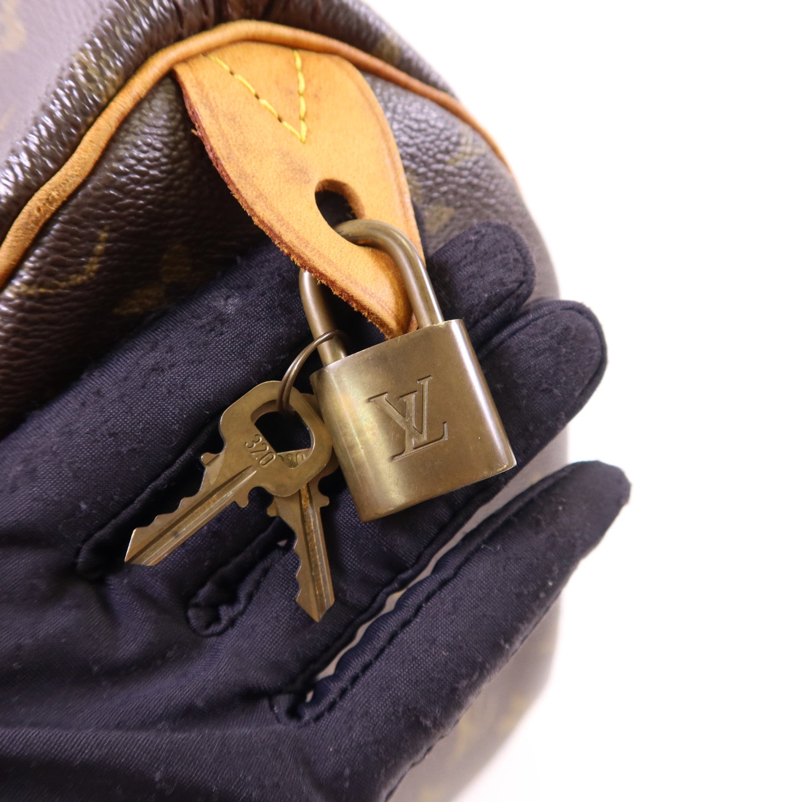 LOUIS VUITTON Monogram Speedy 35金扣手挽袋