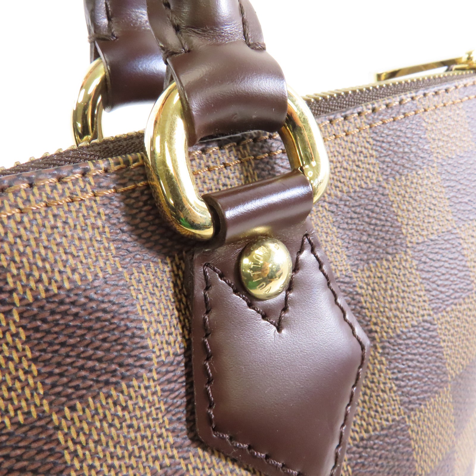 LOUIS VUITTON Damier Saleya PM金扣手挽袋啡色