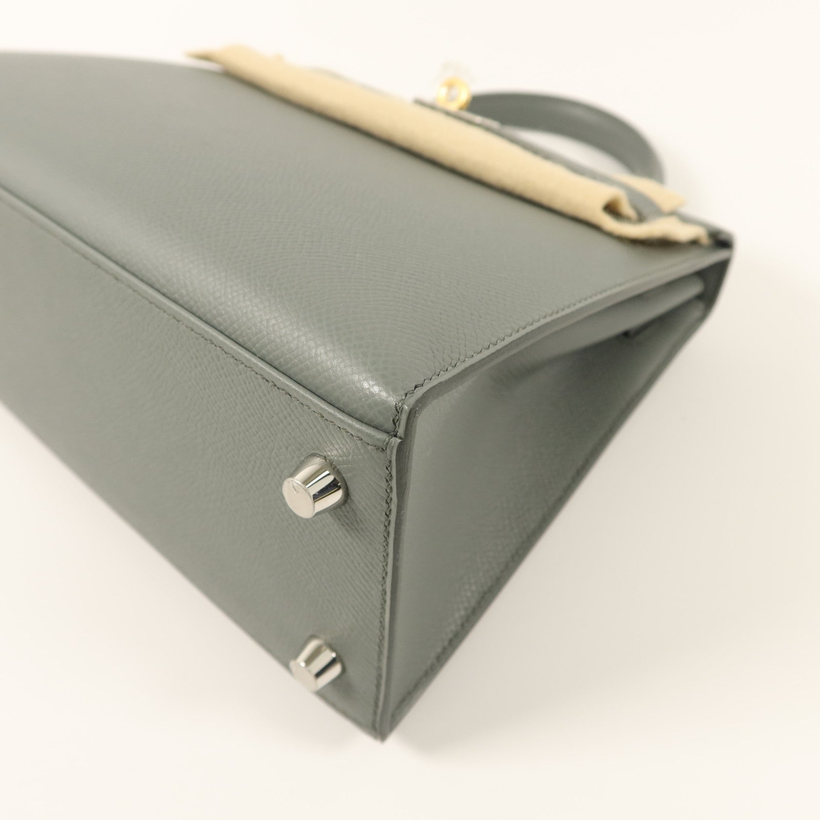 HERMES Epsom皮革Kelly 25手挽肩背兩用袋Vert Amande