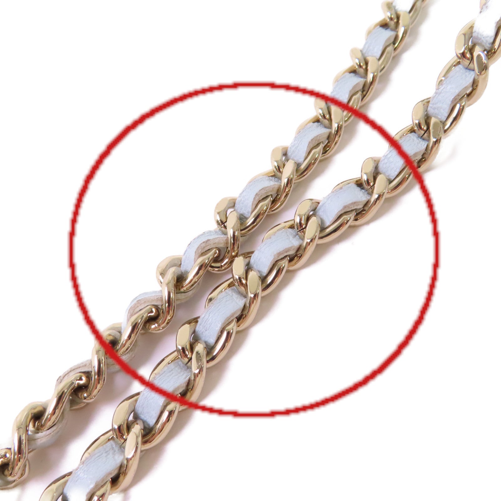CHANEL 【激減優惠】菱格牛皮皮革Vanity Chain Shoulder Bag金扣鏈帶肩背袋淺藍色