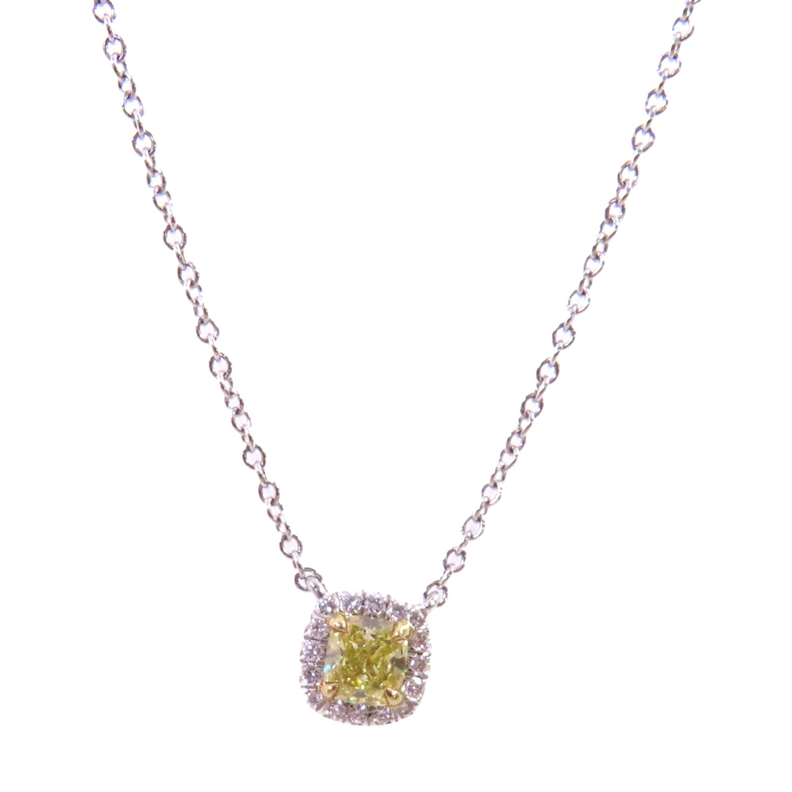 TIFFANY＆CO PT950鉑金/18K白金/0.24ct鑽石Diamond Necklace項鍊