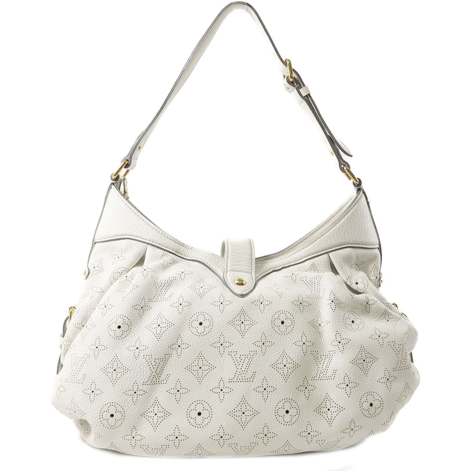 LOUIS VUITTON Mahina XS Shoulder Bag金扣肩背袋白色