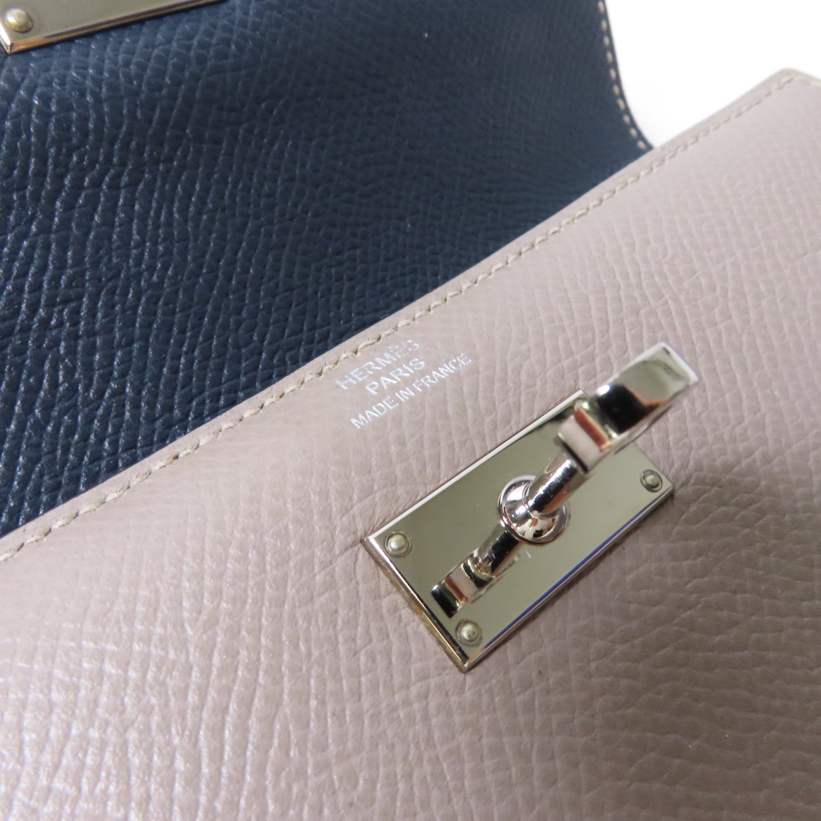 HERMES 【激減優惠】Epsom皮革Kelly Compact Wallet銀扣錢包啡色