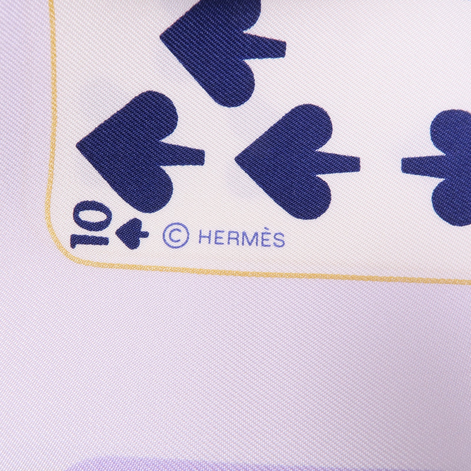 HERMES Scarf Scarves 003169S Silk Purple Blue White