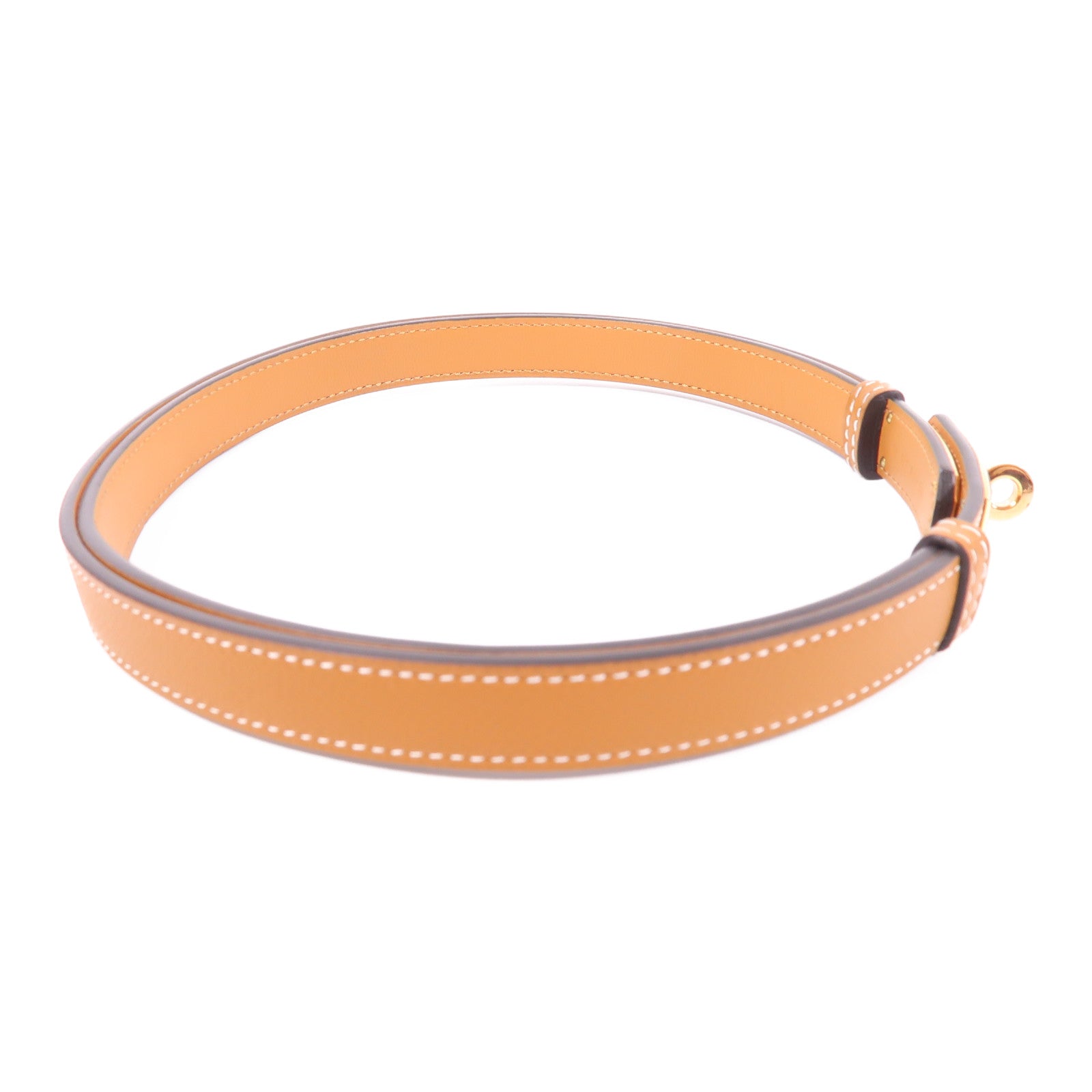 HERMES Epsom皮革Kelly 18 Belt皮帶37 Gold