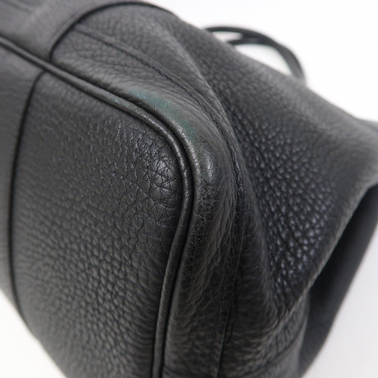 HERMES Negonda皮革Garden Party PM銀扣手挽袋黑色