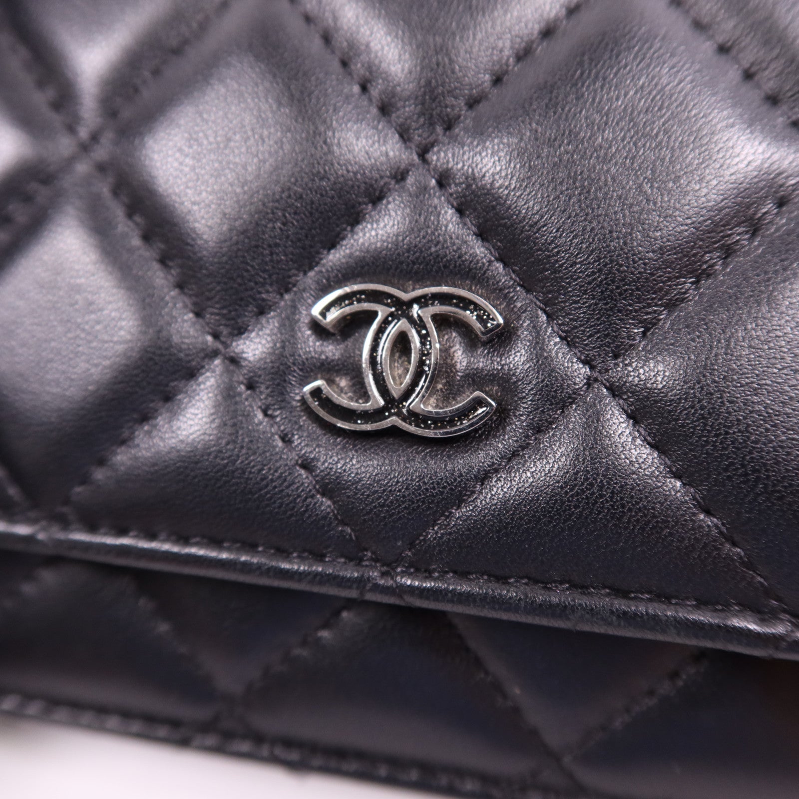 CHANEL 羊皮皮革WOC Wallet On Chain銀扣鏈帶肩背袋