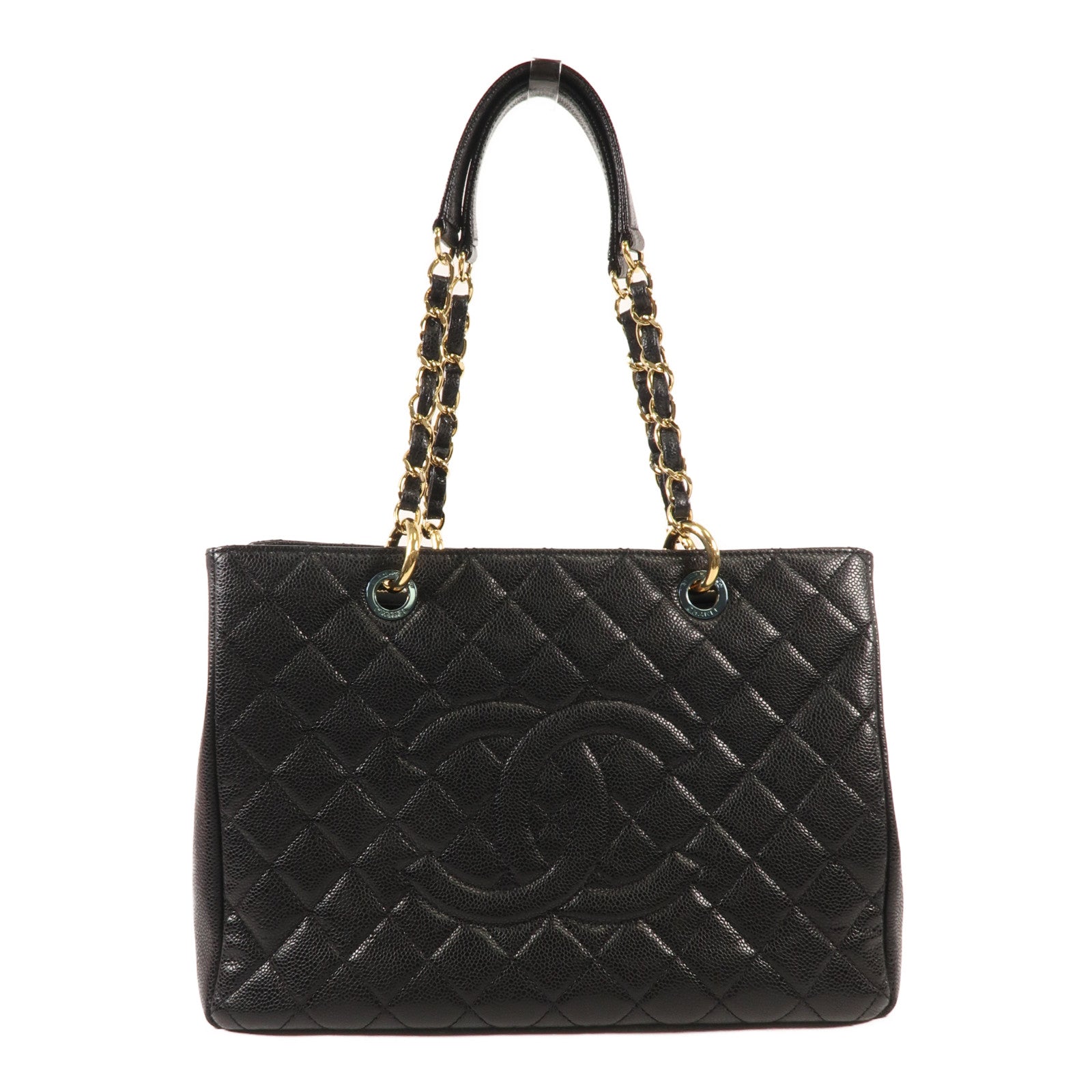 CHANEL 牛皮皮革GST Grand Shopping Tote金扣鏈帶肩背袋