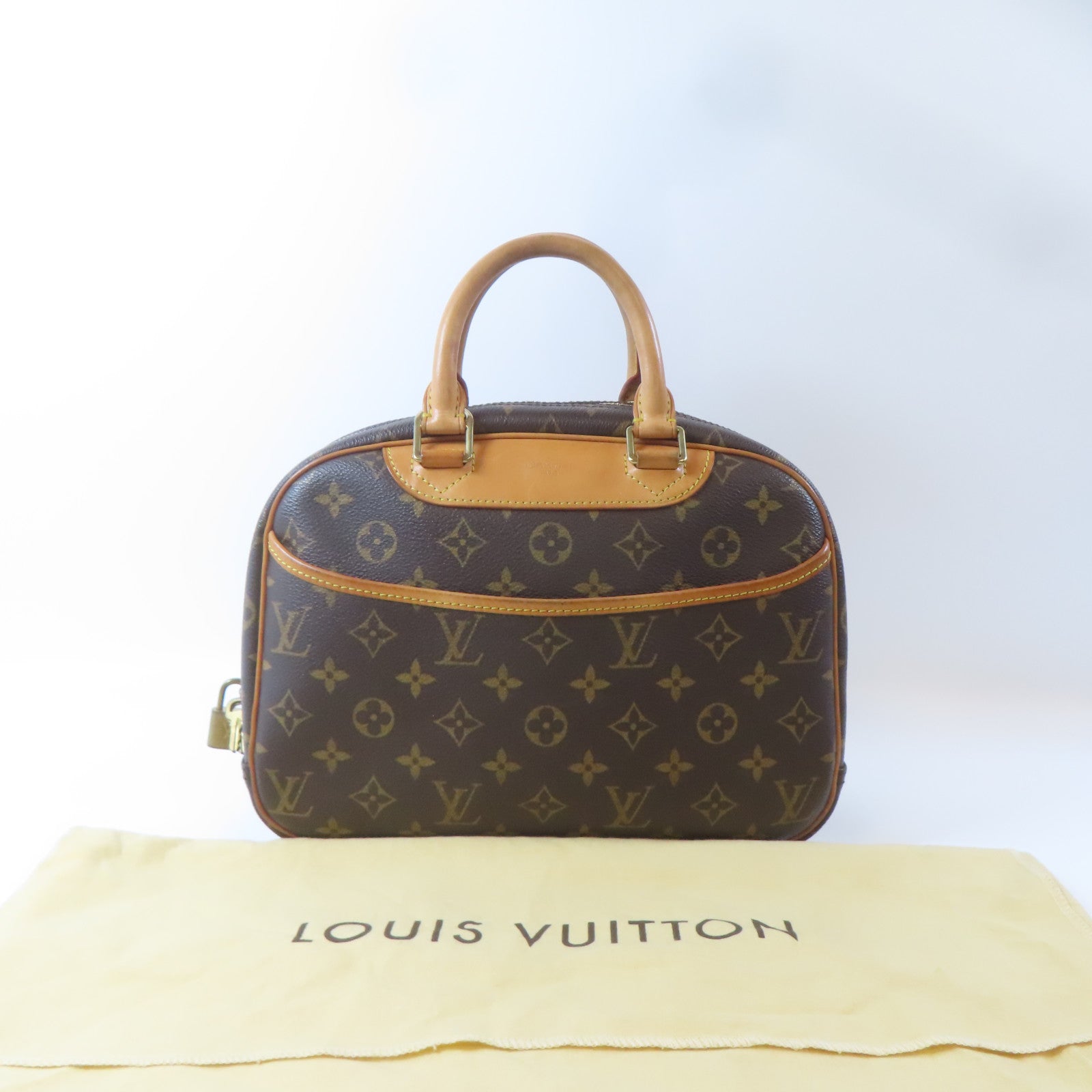 LOUIS VUITTON 【激減優惠】Monogram Trouville Boston Bag金扣手挽袋啡色