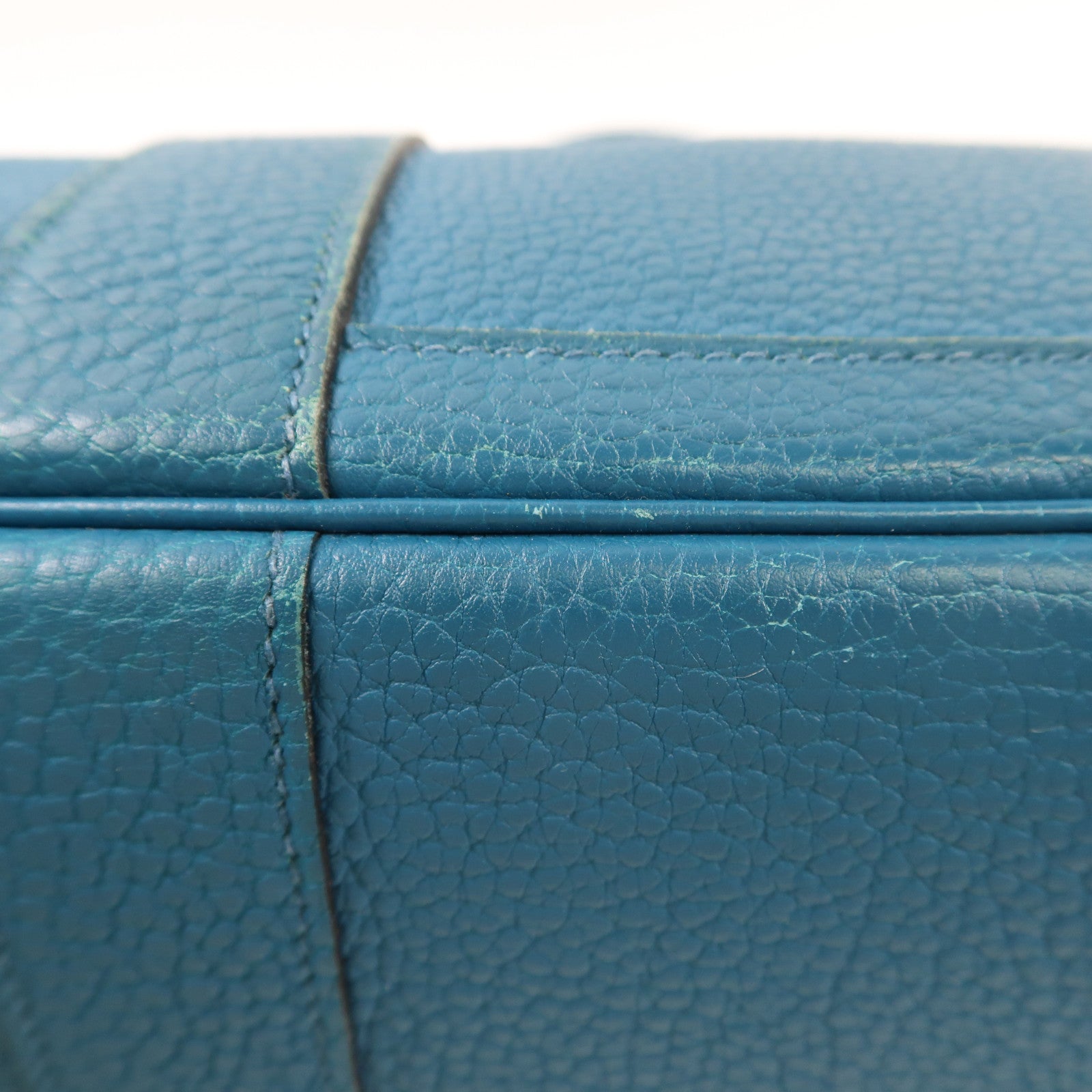 HERMES【激減優惠】 Negonda皮革Garden Party PM銀扣手挽袋Cobalt