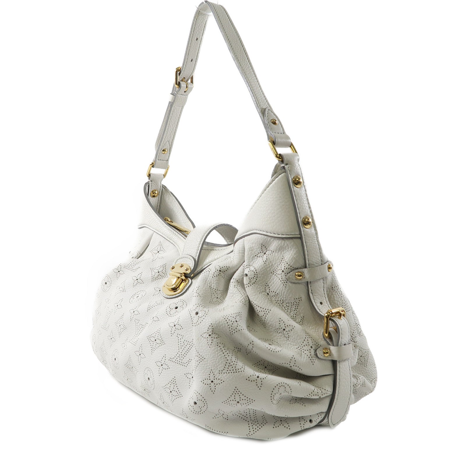 LOUIS VUITTON Mahina XS Shoulder Bag金扣肩背袋白色