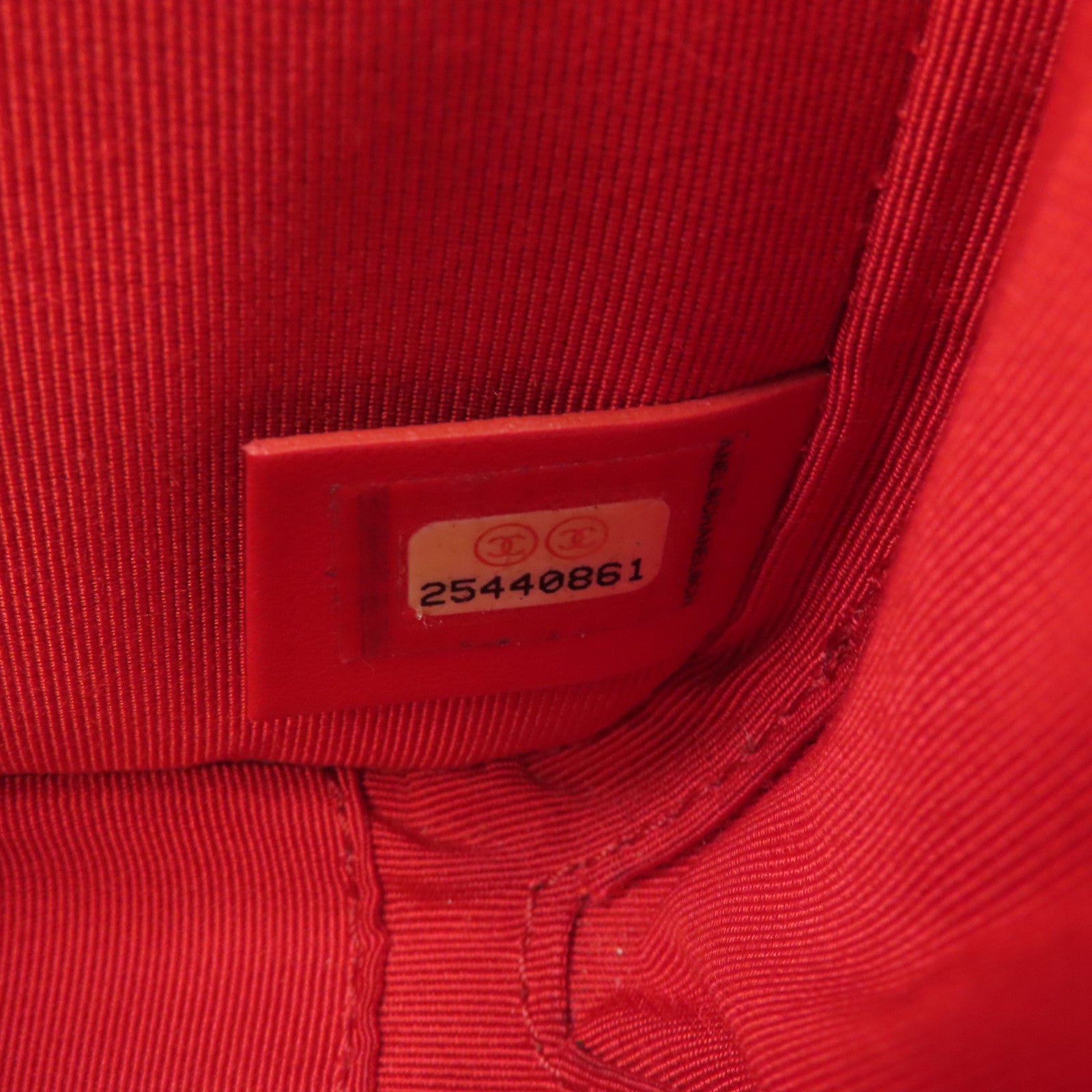 CHANEL 【激減優惠】菱格牛皮皮革Chains Shoulder銀扣鏈帶肩背袋紅色