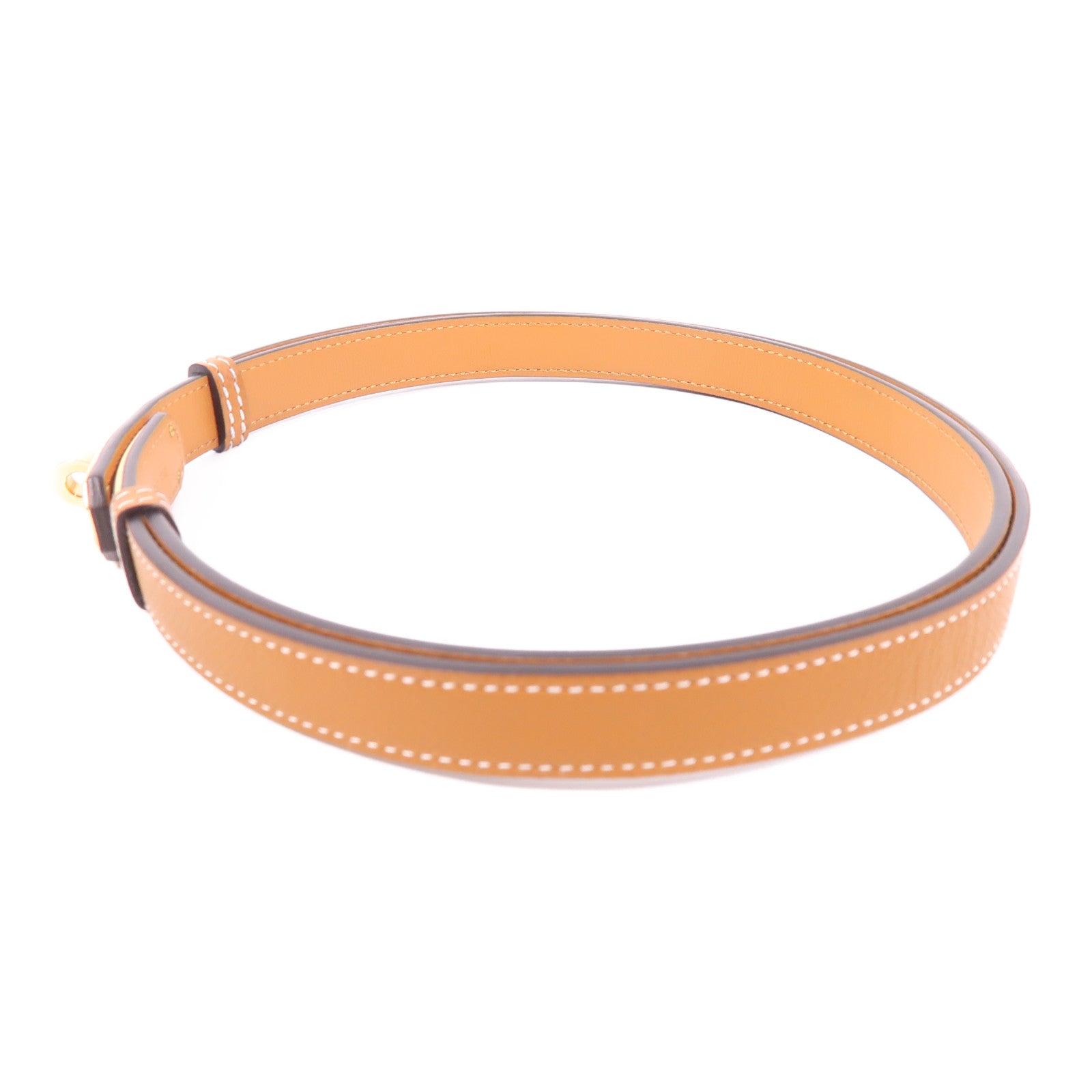 HERMES Epsom皮革Kelly 18 Belt皮帶37 Gold