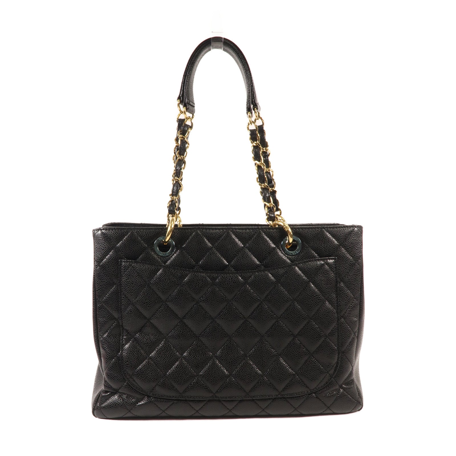 CHANEL 牛皮皮革GST Grand Shopping Tote金扣鏈帶肩背袋