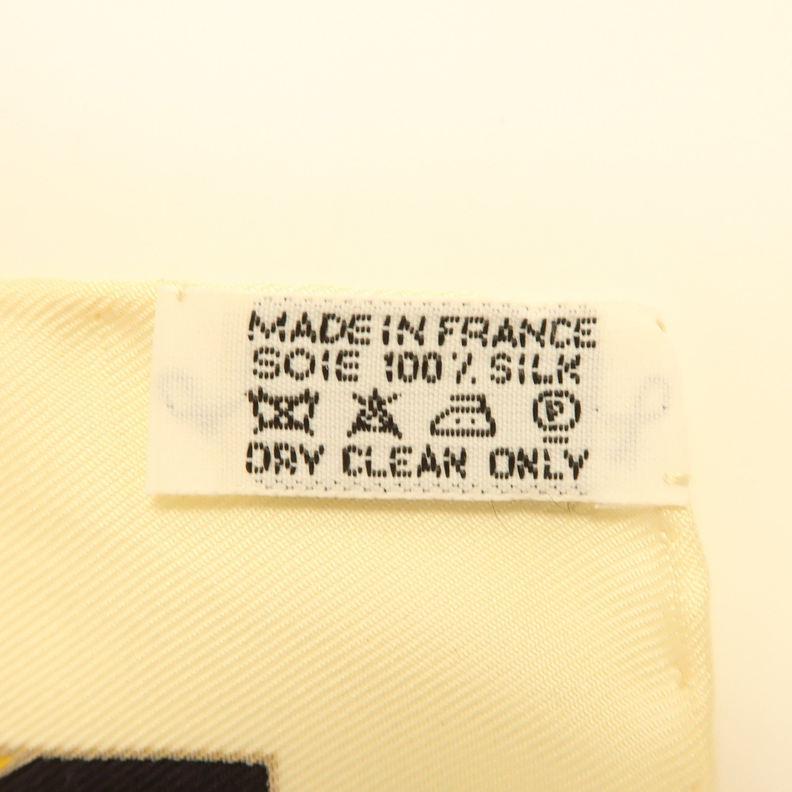 HERMES Scarf Silk Yellow/Beige/Black