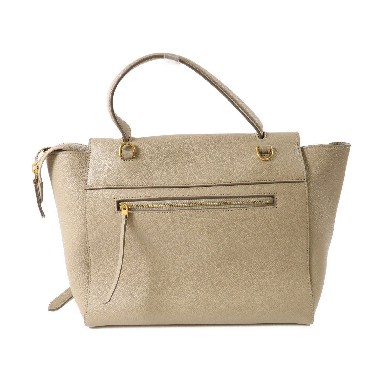CELINE 牛皮皮革Belt Bag金扣手挽肩背兩用袋杏色