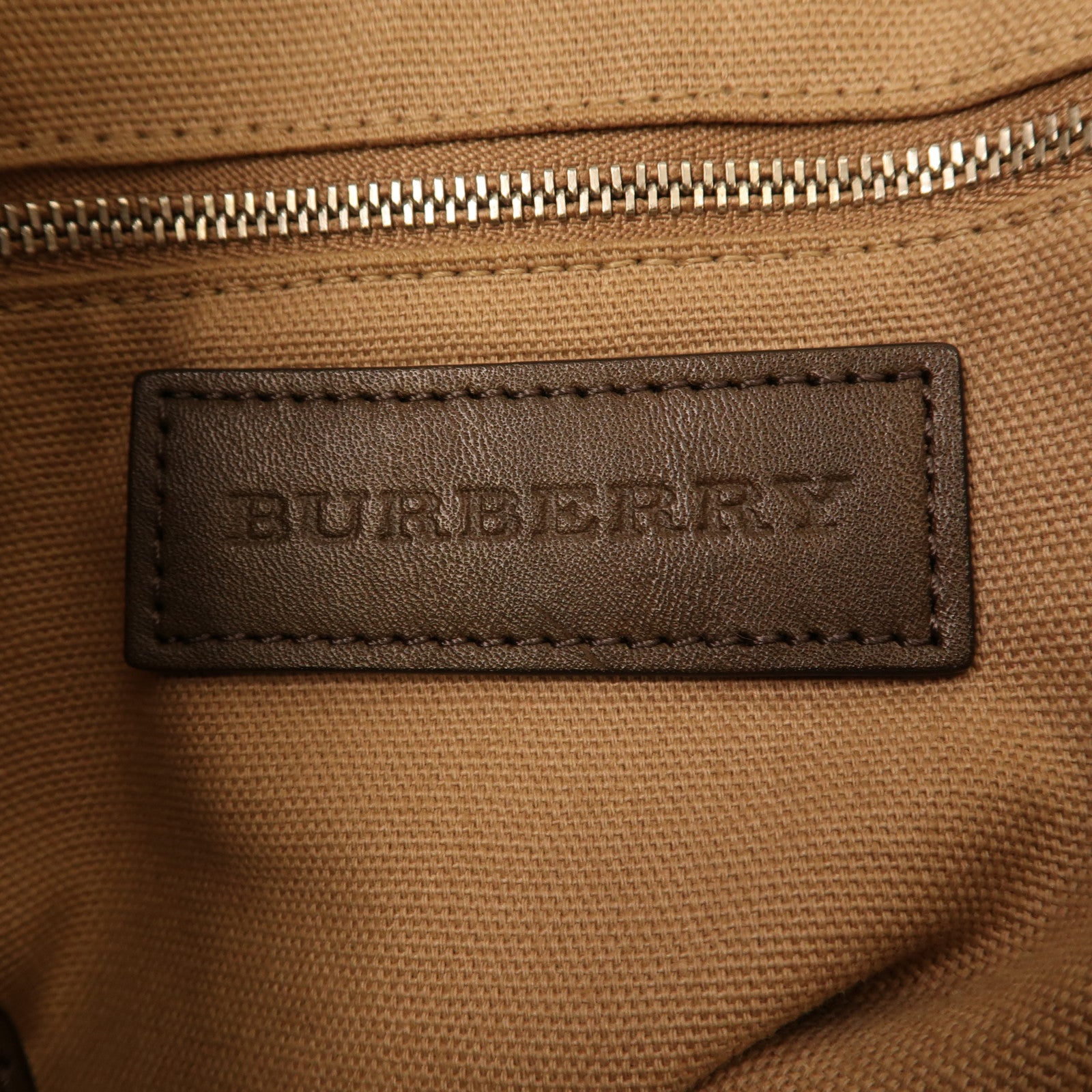 BURBERRY 塗層帆布/皮革Shoulder Bag金扣手挽肩背兩用袋啡色