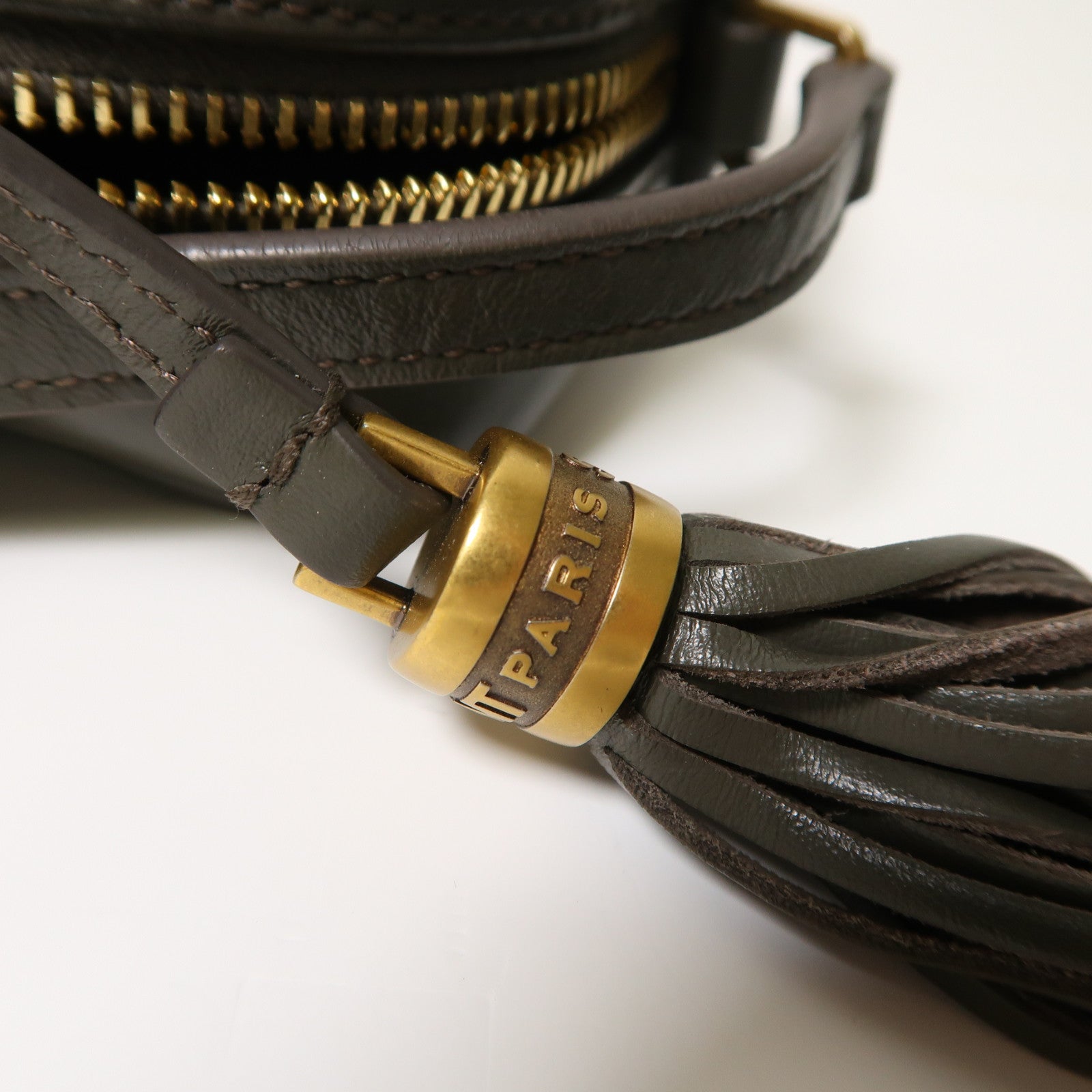 SAINT LAURENT 牛皮皮革Shoulder Bag金扣肩背袋深綠色