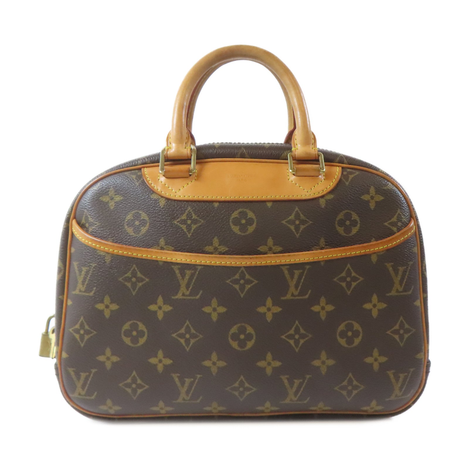 LOUIS VUITTON 【激減優惠】Monogram Trouville Boston Bag金扣手挽袋啡色