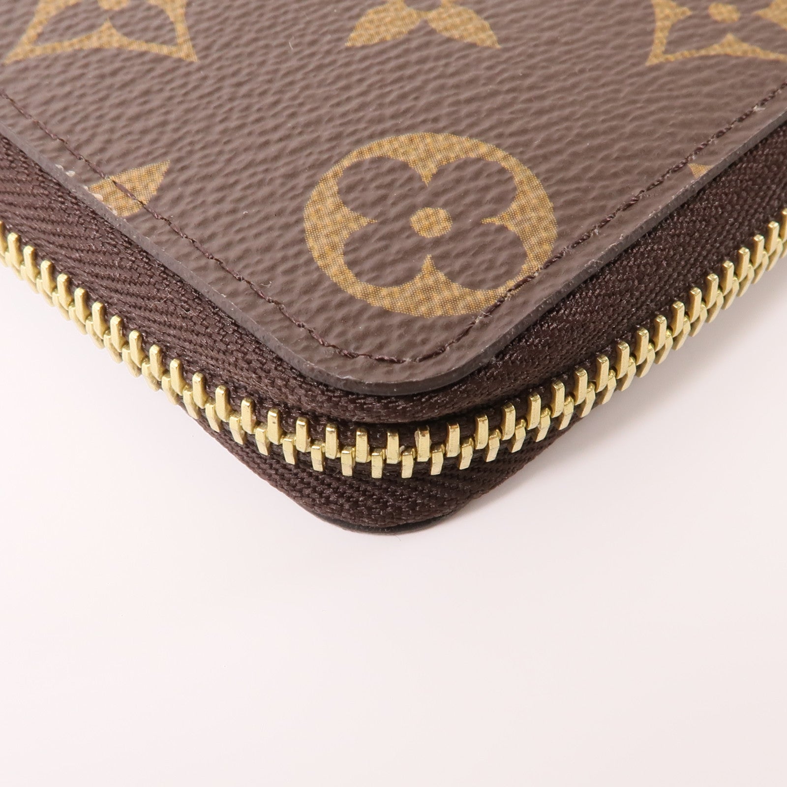 LOUIS VUITTON Monogram Clemence金扣長錢包棕色