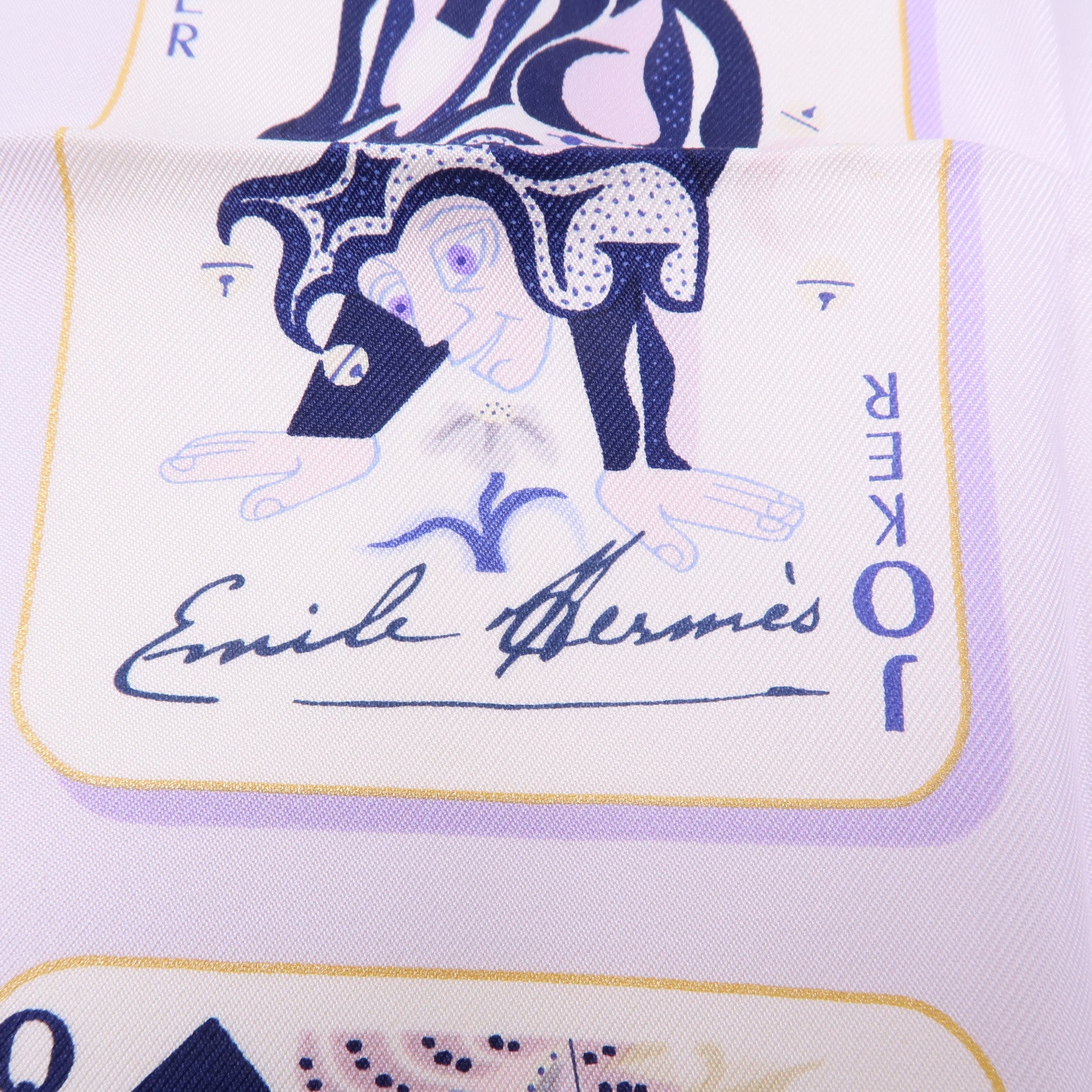 HERMES Scarf Scarves 003169S Silk Purple Blue White