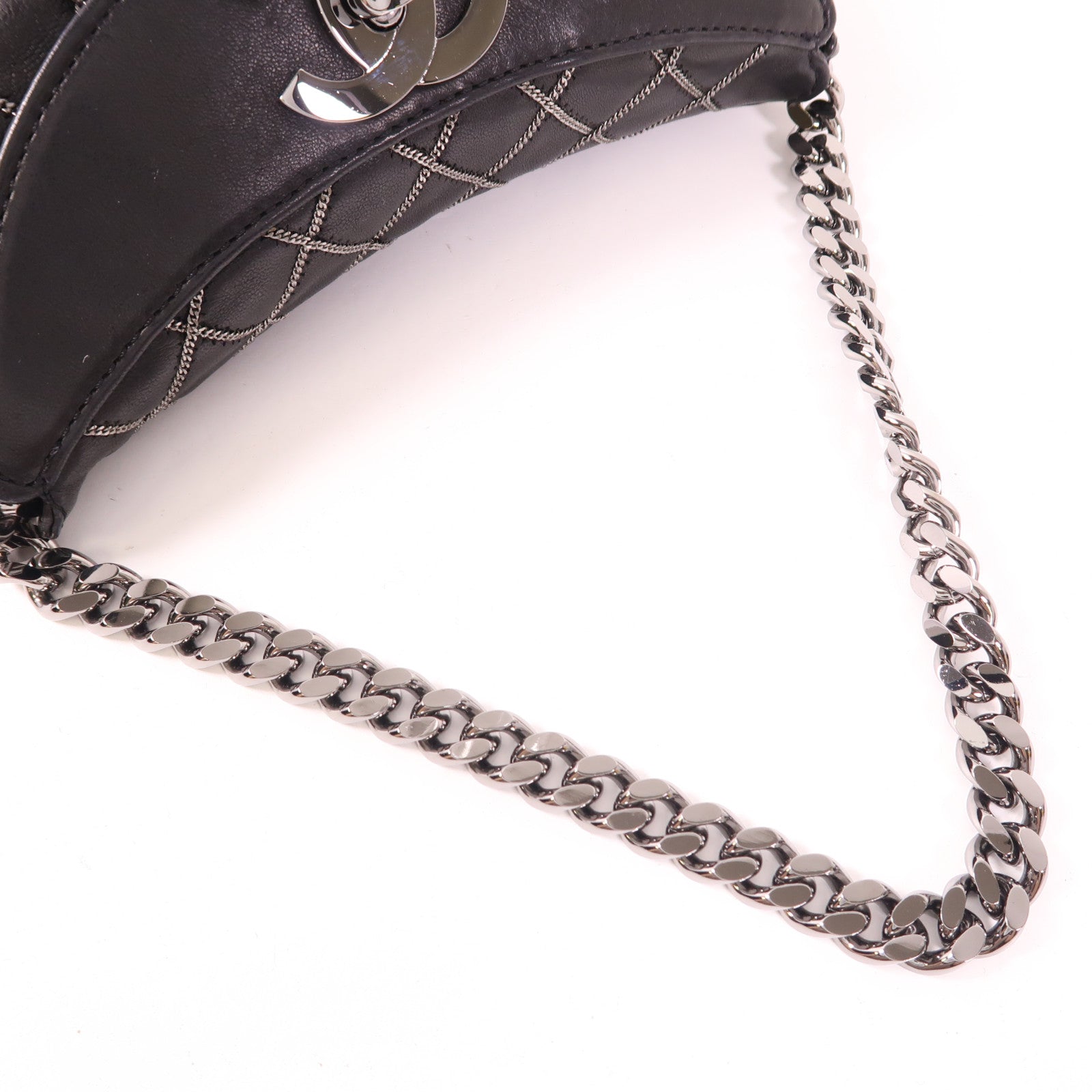 CHANEL 羊皮皮革Chain Stitch Clutch鏈帶肩背袋
