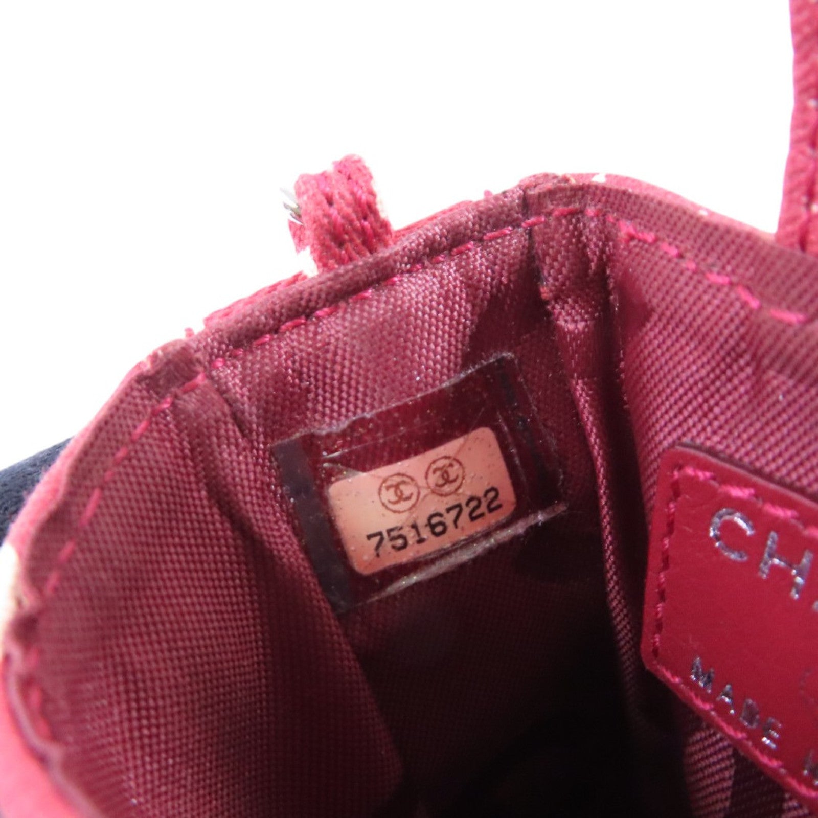 CHANEL 帆布Phone Case Shoulder Bag金扣鏈帶肩背袋