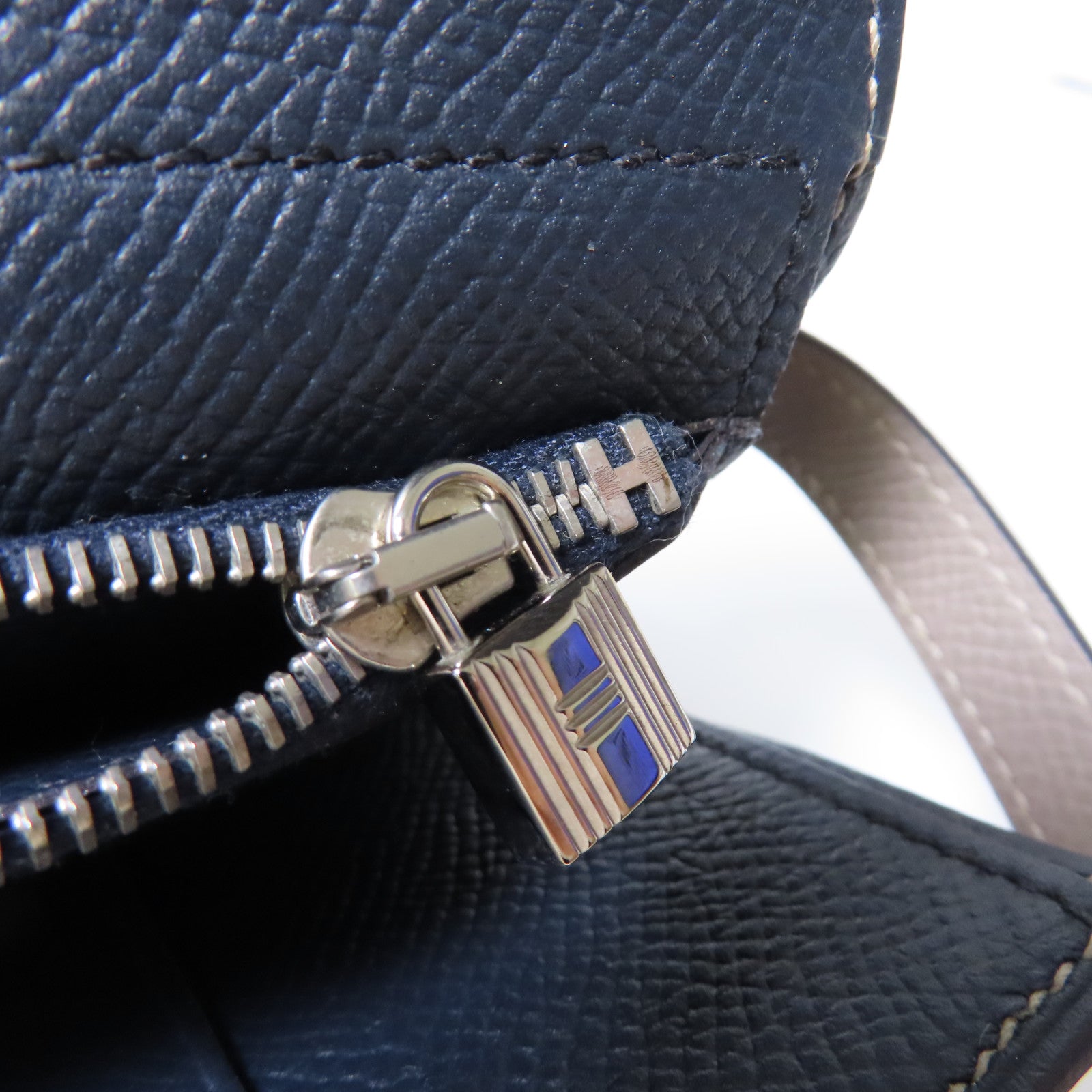 HERMES 【激減優惠】Epsom皮革Kelly Compact Wallet銀扣錢包啡色
