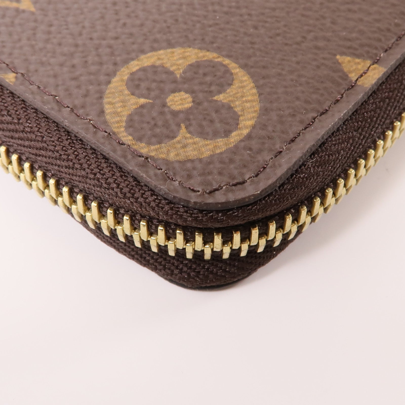 LOUIS VUITTON Monogram Clemence金扣長錢包棕色