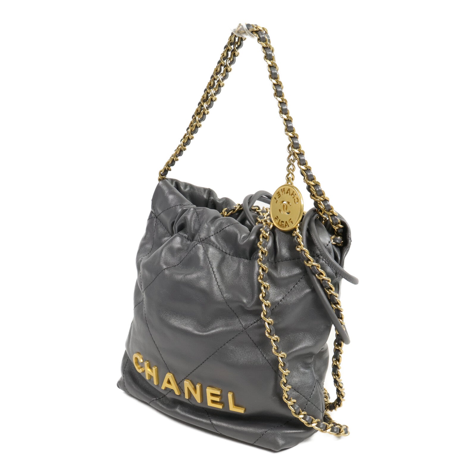 CHANEL 羊皮皮革Chanel 22 Mini鏈帶手挽肩背兩用袋