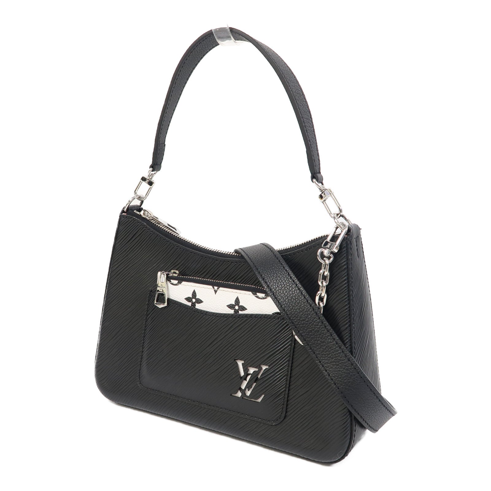 LOUIS VUITTON Epi Marelle銀扣肩背袋黑色