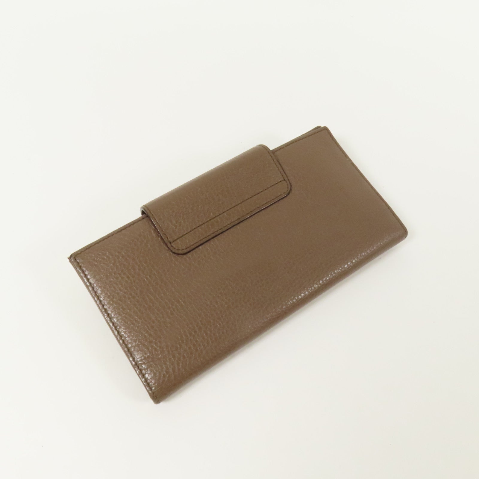 Salvatore Ferragamo 【激減優惠】牛皮皮革Long Bifold Wallet銀扣長錢包