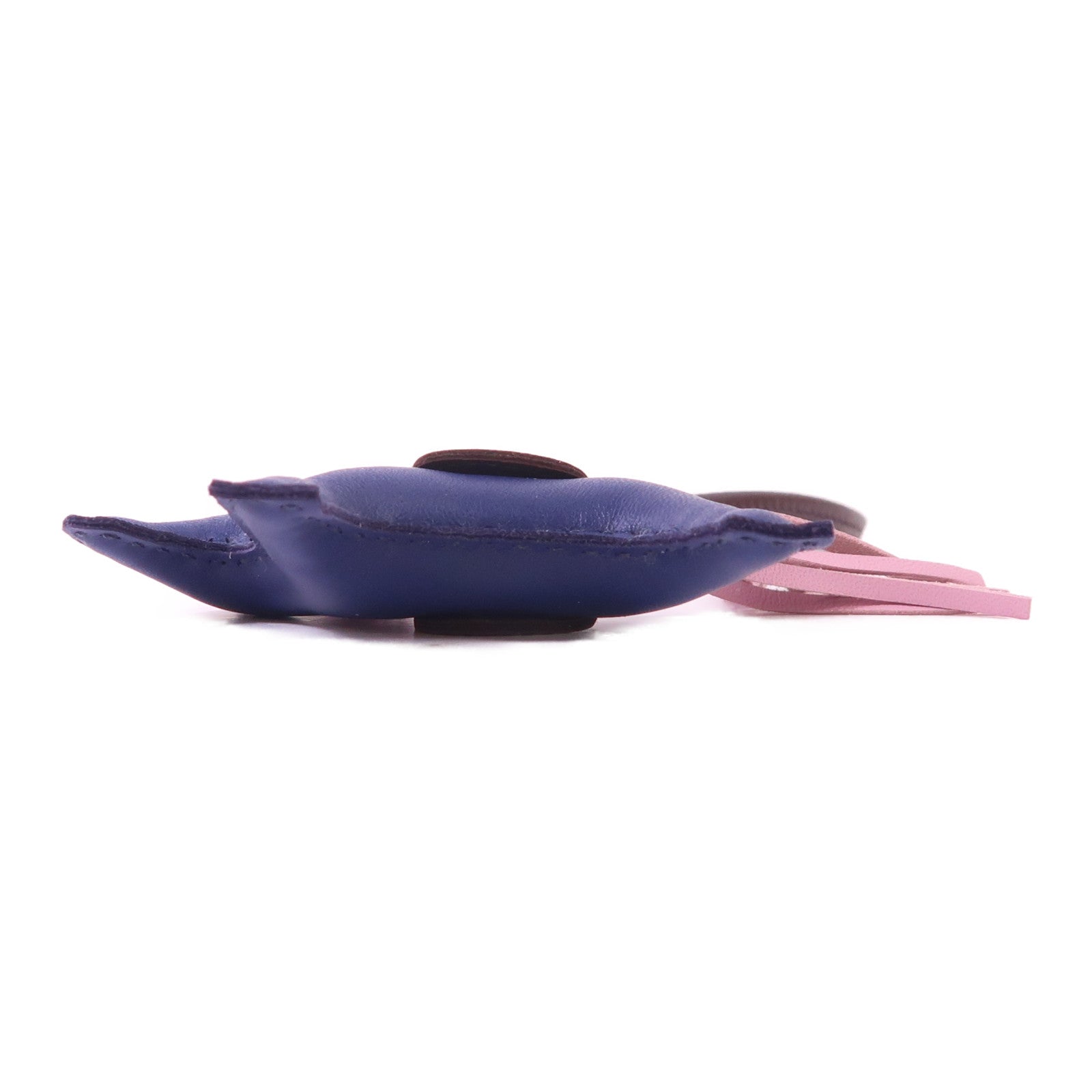 HERMES Milo皮革Rodeo PM掛飾Bleu Navy/Mauve Sylvestre