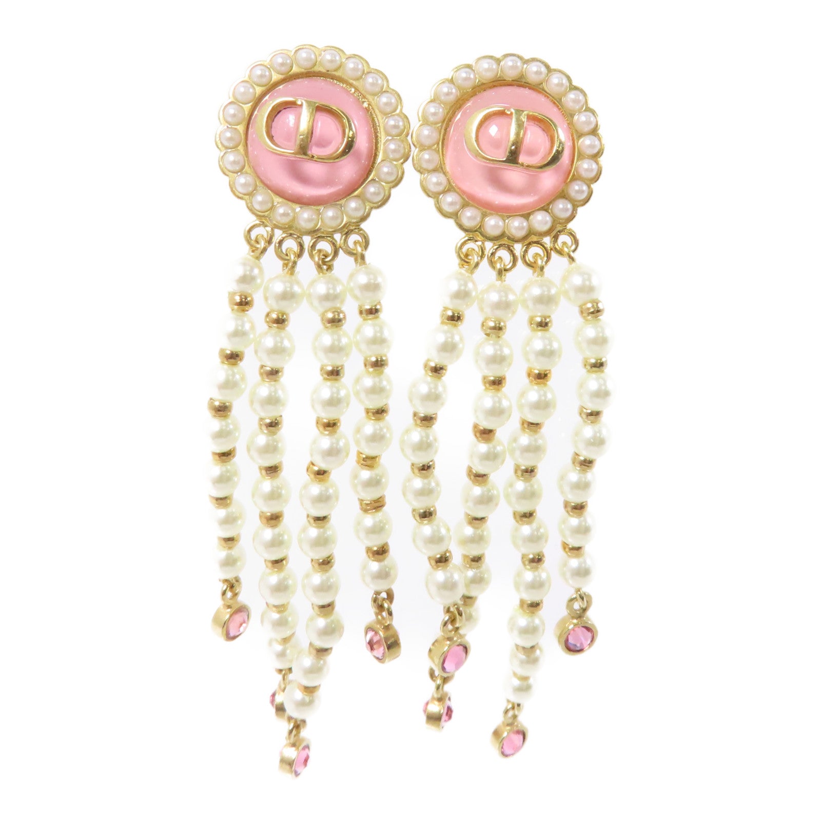 Dior 金屬Earrings耳環粉紅色/白色/金色