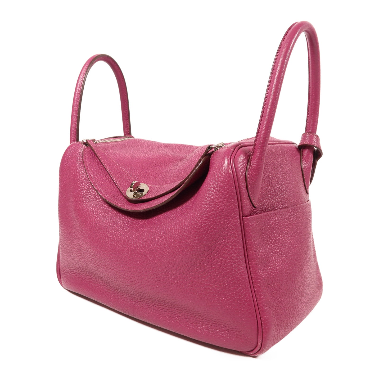 HERMES Clemence皮革Lindy 30銀扣手挽肩背兩用袋Tosca