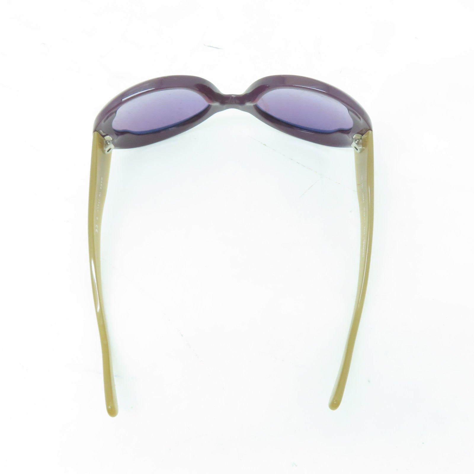 CHANEL 【激減優惠】PVC Sunglasses銀扣太陽眼鏡紫色/芥末色