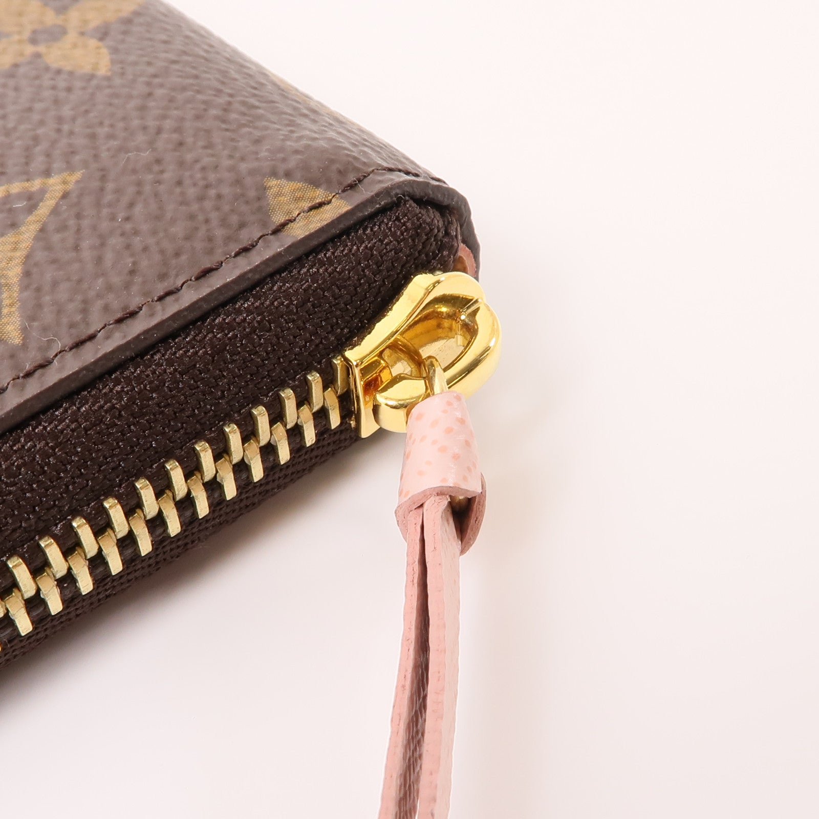 LOUIS VUITTON Monogram Clemence金扣長錢包棕色