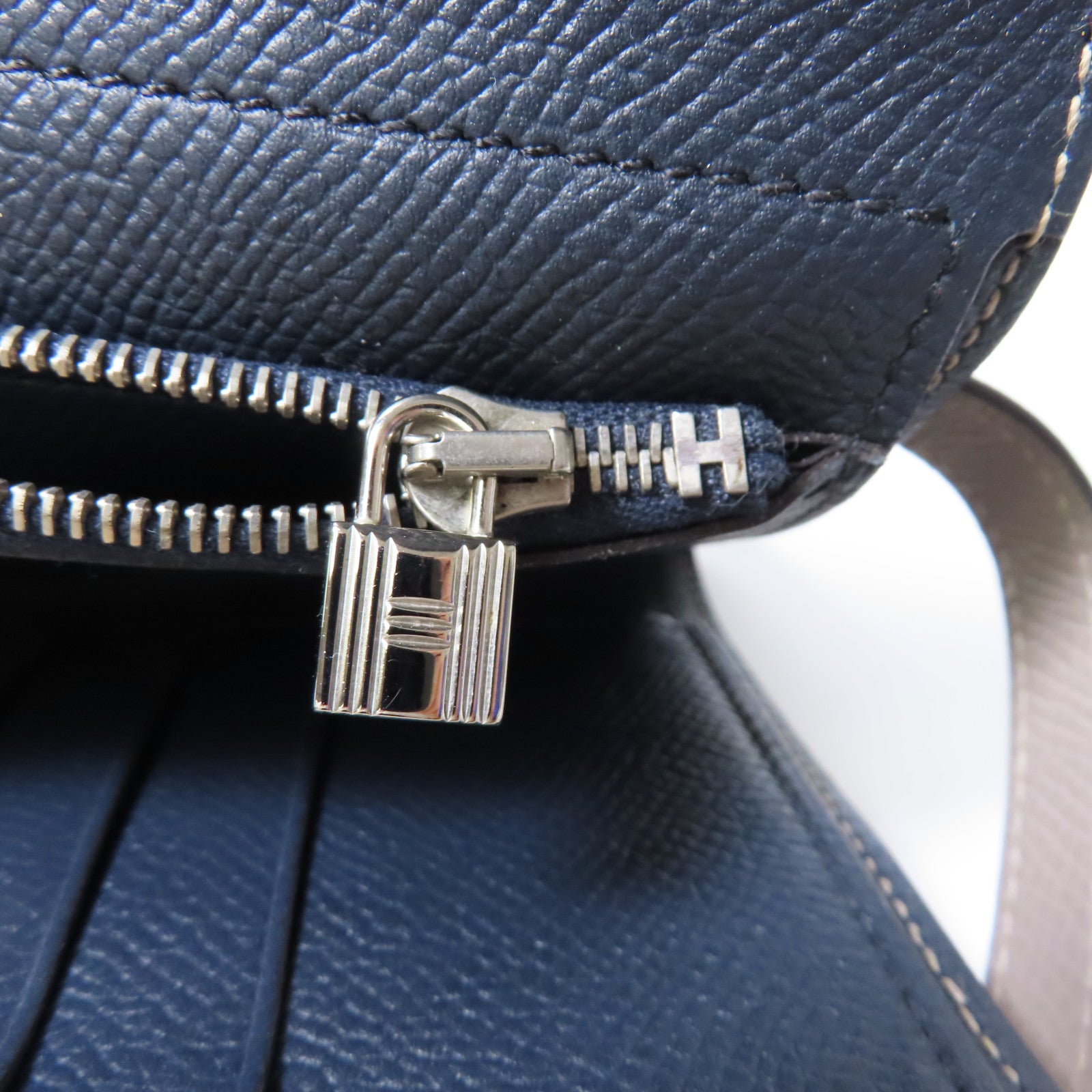 HERMES 【激減優惠】Epsom皮革Kelly Compact Wallet銀扣錢包啡色