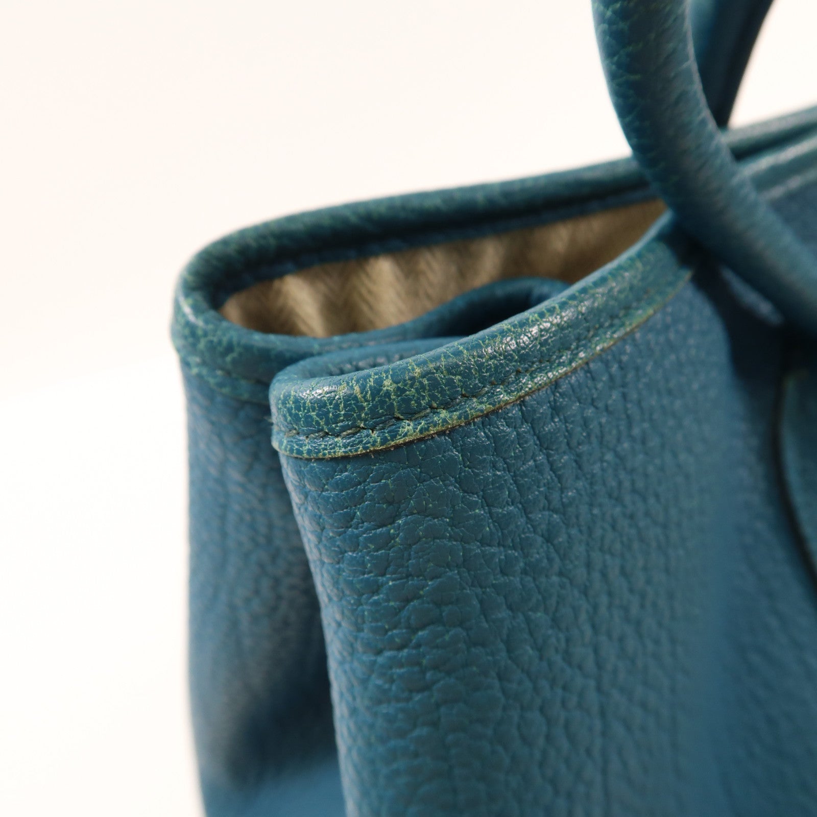 HERMES【激減優惠】 Negonda皮革Garden Party PM銀扣手挽袋Cobalt