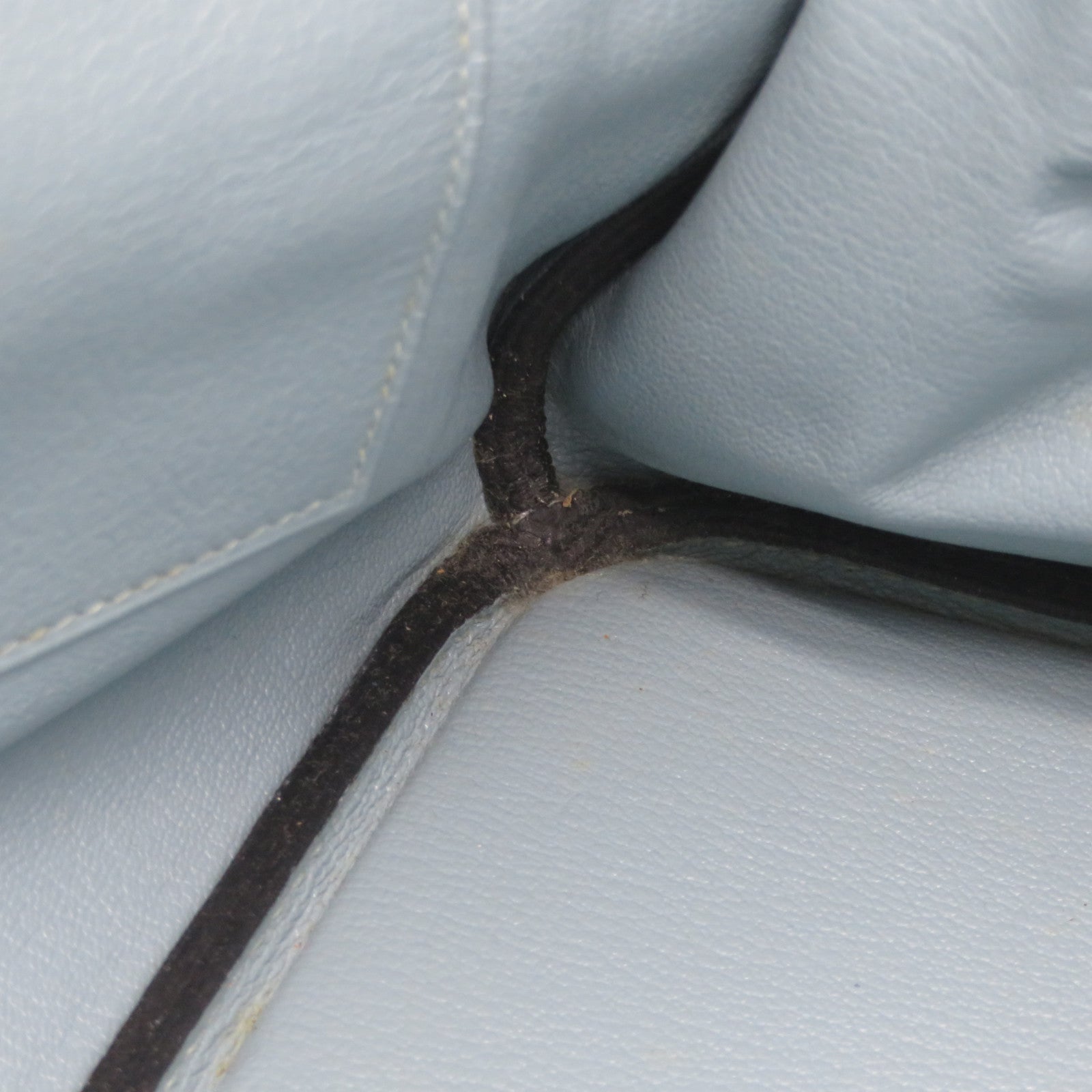 HERMES [Sharp Discount] Clemence Leather Birkin 40 Silver Buckle Hand Bag Gray Blue/Blue Ciel/7G