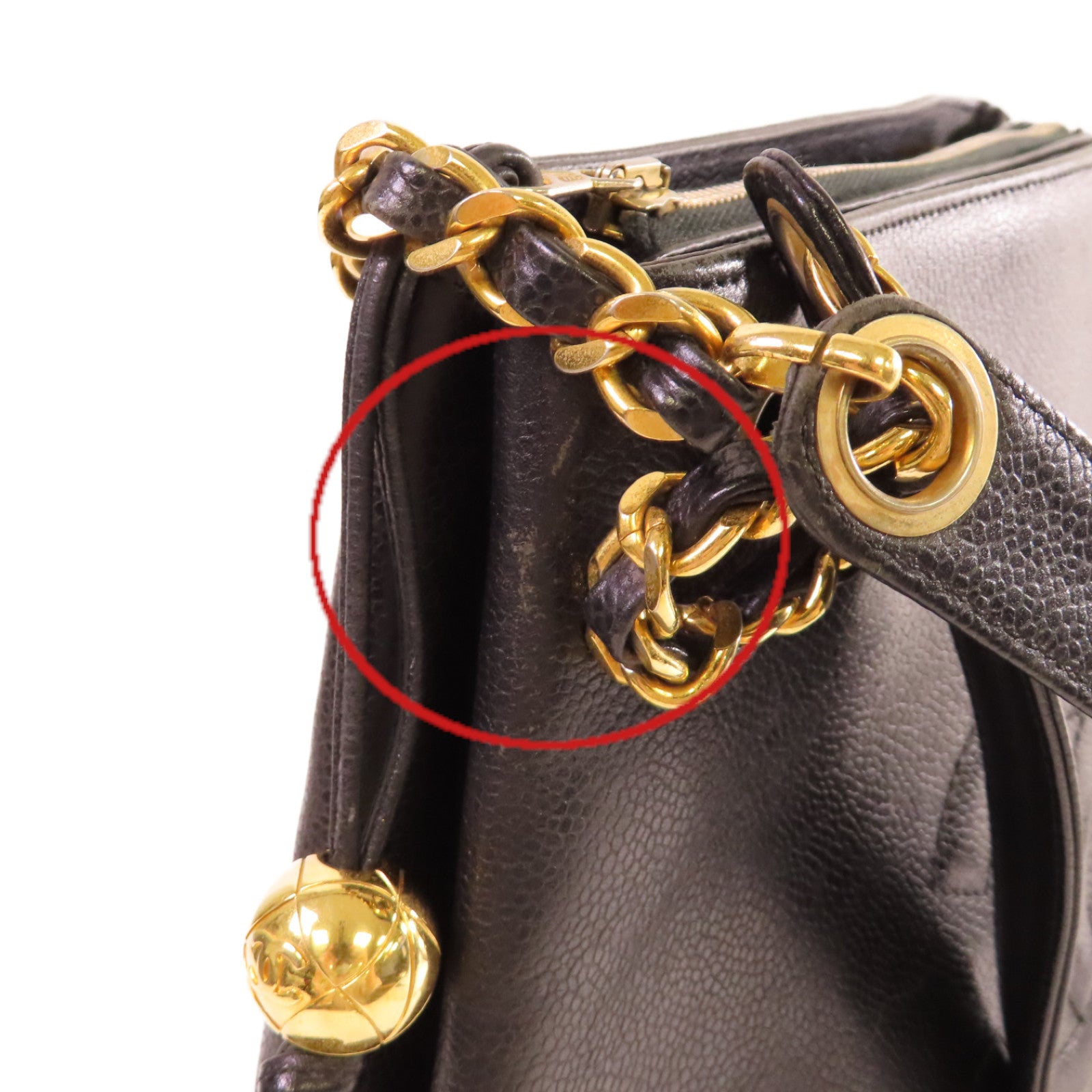 CHANEL 【激減優惠】Caviar皮革Vintage Shoulder Bag金扣肩背袋黑色