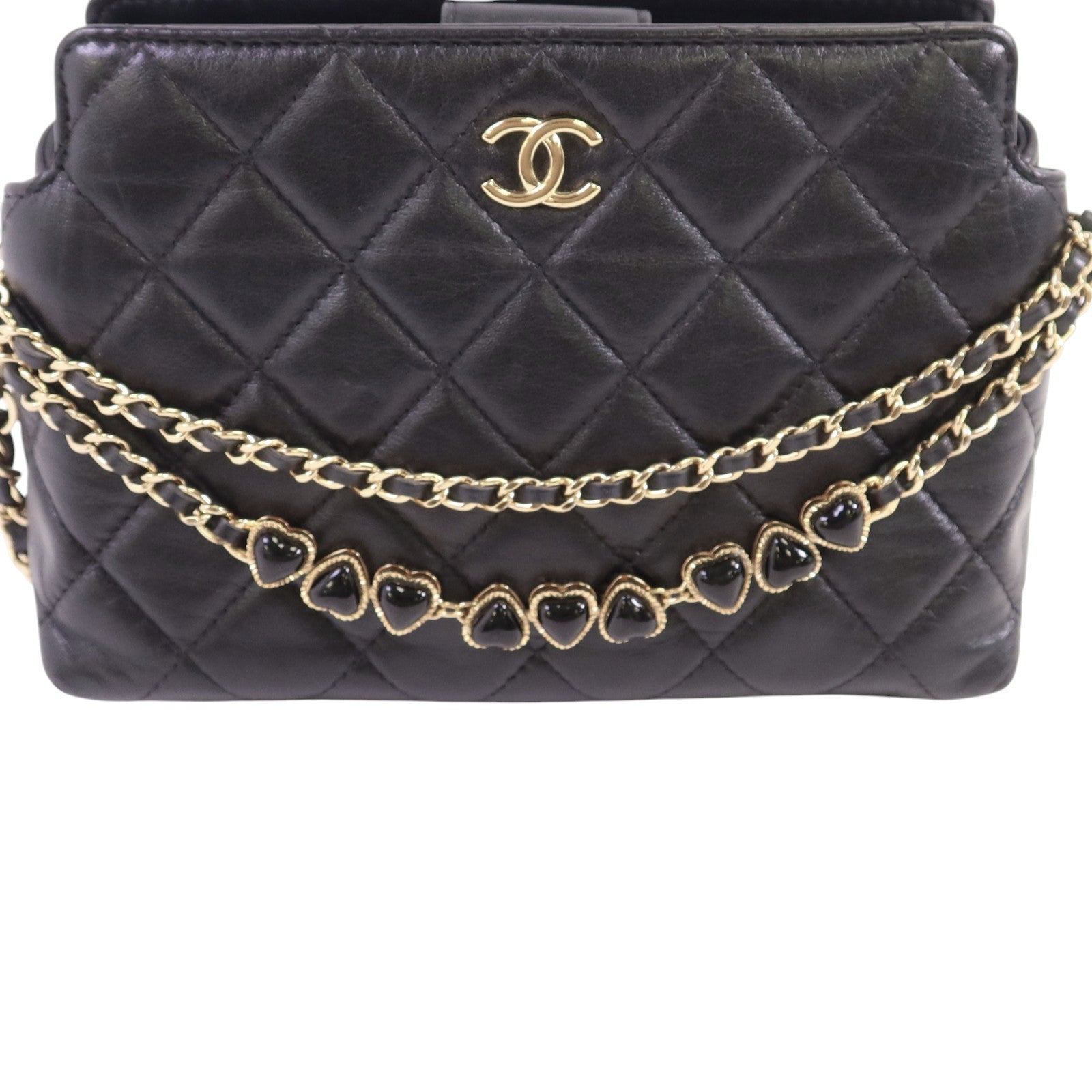CHANEL 【激減優惠】羊皮皮革Chain Shoulder金扣鏈帶肩背袋